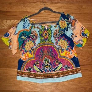 Medium off the shoulder vibrant colors Size M